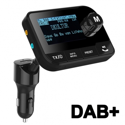 DAB-106 车载 DAB 适配器 + 蓝牙免提 + FM 发射器