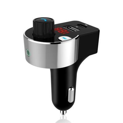 HK301 5.0 Bluetooth Handsfree +FM Transmitter With Dual USB ports,5V/2.4A +PD 18W